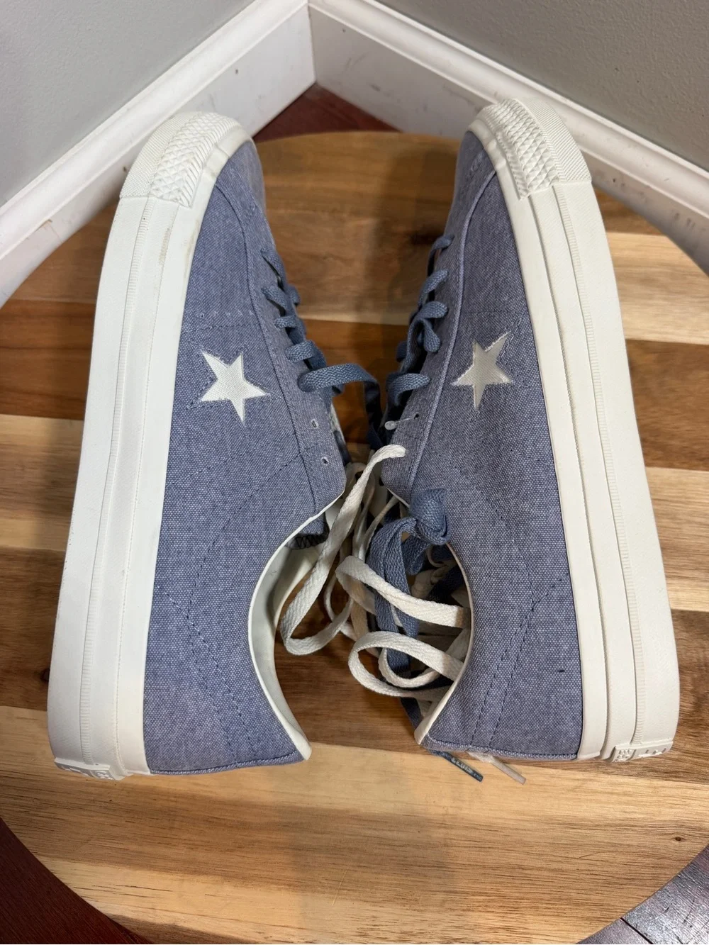 Converse One Star Pro Blue Chambray Sneakers Men Sz 11.5 / Womens Sz 13 Low Top - Picture 8 of 14